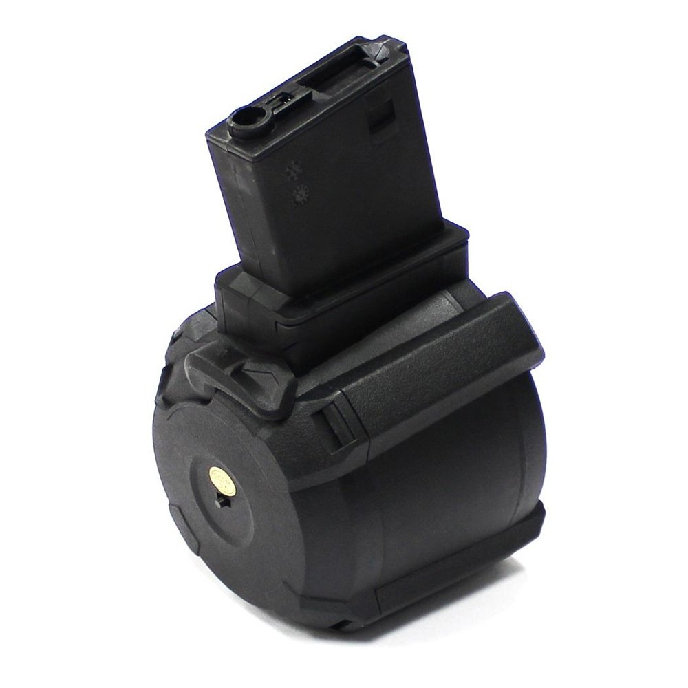 Магазин бункерный M4 бубен CYMA 1200 шаров звук.контроль HY-402 Магазин бункерный M4 бубен CYMA 1200 шаров звук.контроль HY-402