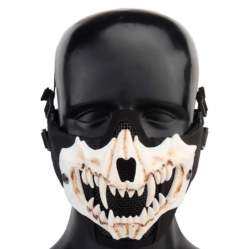 Маска на нижнюю часть лица WOSPORT Fangs Mask клыки белые (Черный)