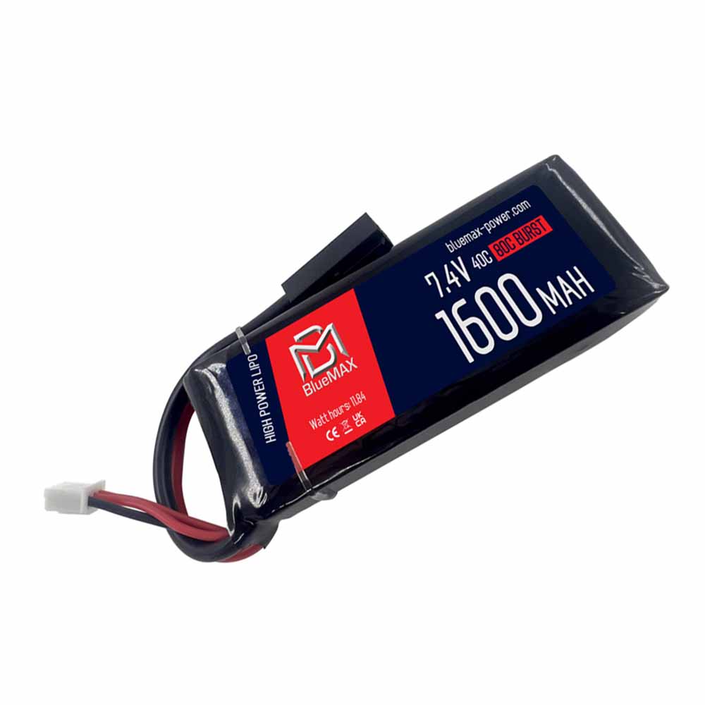Аккумулятор 7.4В 1600мАч мини-разд LiPo BlueMAX 40С мини-разъем / 86*34*14