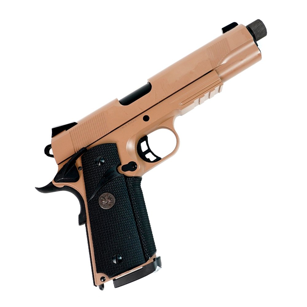 Пистолет газовый KJWorks MEU, тан, резьб п/глушитель