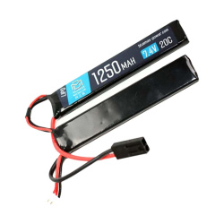Аккумулятор 7.4В 1250мАч 2-разд LiPo 20С BlueMAX мини-разъем /102*20*5,6
