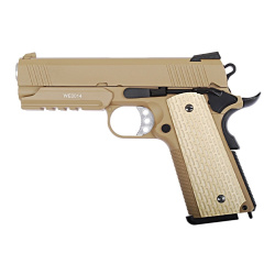 Пистолет газовый WE Colt 1911А1 Desert Warrior 4.3, тан Пистолет газовый WE Colt 1911А1 Desert Warrior 4.3, тан