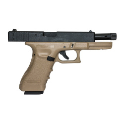 Пистолет газовый KJWorks Glock 17, резьб. п/глушитель, тан Пистолет газовый KJWorks Glock 17, резьб. п/глушитель, тан