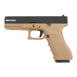 Пистолет газовый KJWorks Glock 17, тан Пистолет газовый KJWorks Glock 17, тан