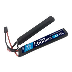 Аккумулятор 7.4В 2600мАч 2-разд.LiPo 20С BlueMAX мини-разъем /128*21*13