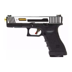 Пистолет газовый WE Glock 17 HI-SPEED хром Пистолет газовый WE Glock 17 HI-SPEED хром