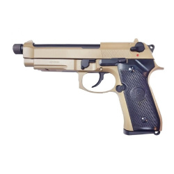 Пистолет газовый KJWorks Beretta M9A1, ствол с резьбой, тан Пистолет газовый KJWorks Beretta M9A1, ствол с резьбой, тан