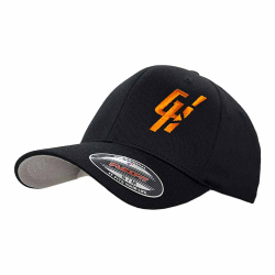 Бейсболка GH FLEXFIT лого оранжевый 6277 (Черный, L/XL)