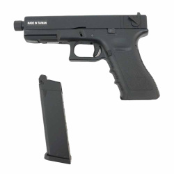 Пистолет газовый KJWorks Glock 18,авто, резьб. п/глушитель Пистолет газовый KJWorks Glock 18,авто, резьб. п/глушитель