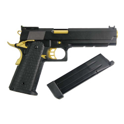 Пистолет газовый Double Bell Hi-Capa 5.1 черный-золотой Пистолет газовый Double Bell Hi-Capa 5.1 черный-золотой