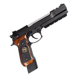 Пистолет газовый WE Beretta M9, Biohazard, Samurai Edge S.T.A.R.S., Long, коричневые накладки Пистолет газовый WE Beretta M9, Biohazard, Samurai Edge S.T.A.R.S., Long, коричневые накладки