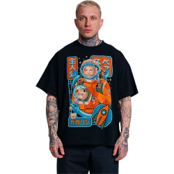 Футболка оверсайз Mother Russia 'Космические котики' (Черный, L)