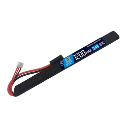 Аккумулятор 7.4В 1200мАч АК-тип LiPo 20С BlueMAX мини-разъем / 185*17*11
