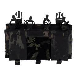 Панель с подсумком WOSPORT 5.56 Quadruple Mag Plate, чёрный мультикам Панель с подсумком WOSPORT 5.56 Quadruple Mag Plate, чёрный мультикам