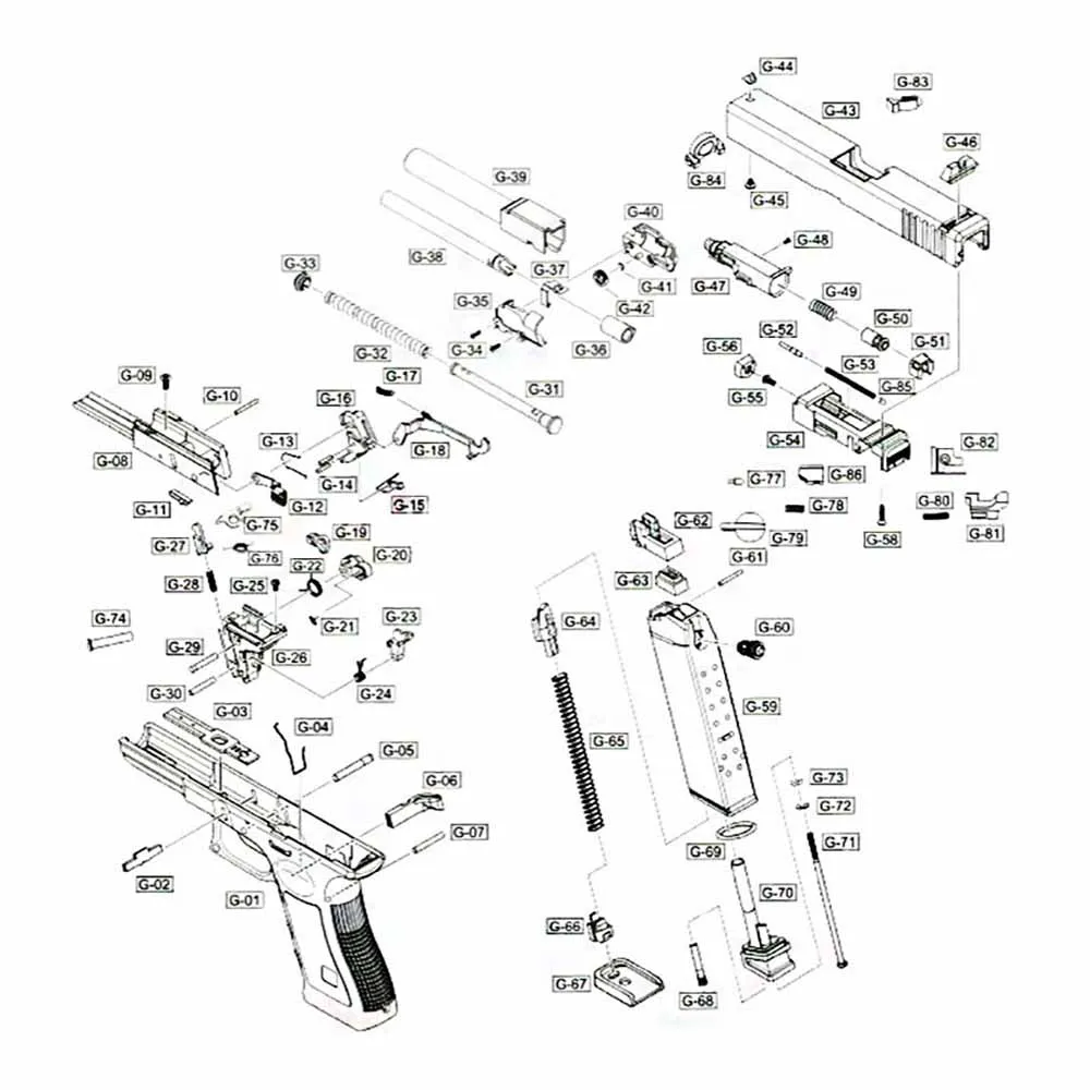 WE Glock 18 газовая камера всборе G-47-51 WE Glock 18 газовая камера всборе G-47-51