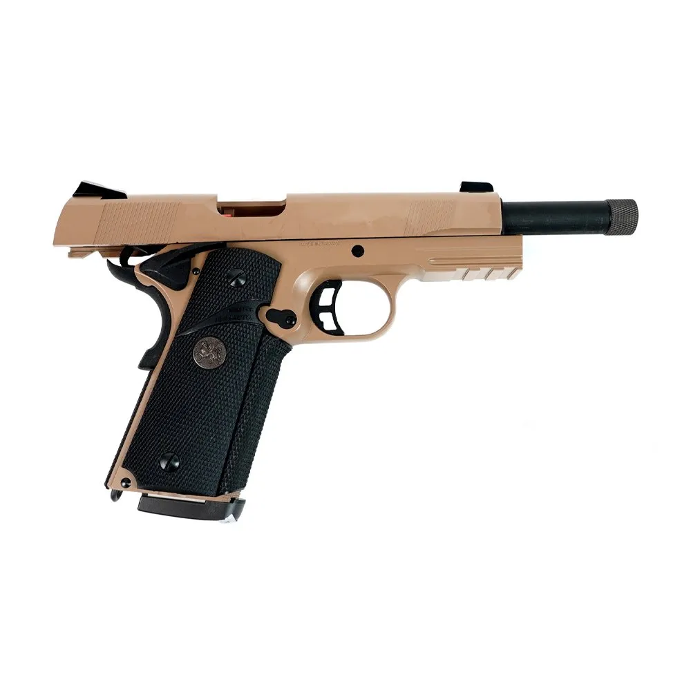 Пистолет газовый KJWorks MEU, тан, резьб п/глушитель