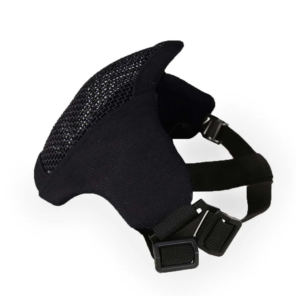 Маска на нижнюю часть лица WOSPORT Steel Mesh Mask Mini Version, ткань/сетка, детская (Черный)