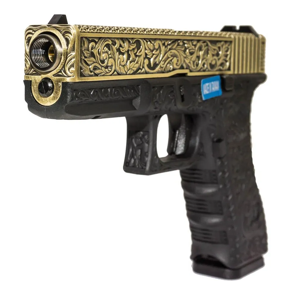 Пистолет газовый WE Glock 17 Gen.3, бронзовый