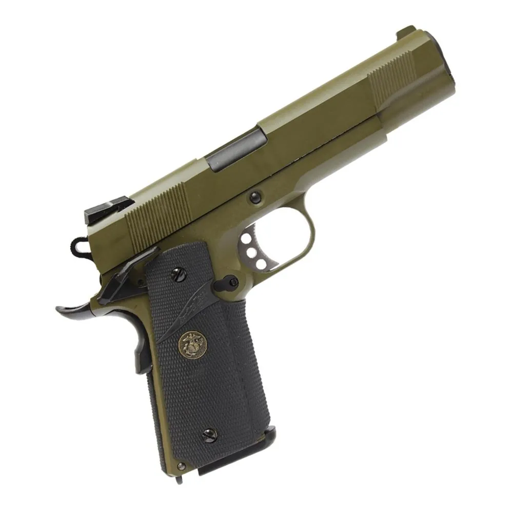 Пистолет газовый WE Colt 1911A1 MEU, олива Пистолет газовый WE Colt 1911A1 MEU, олива