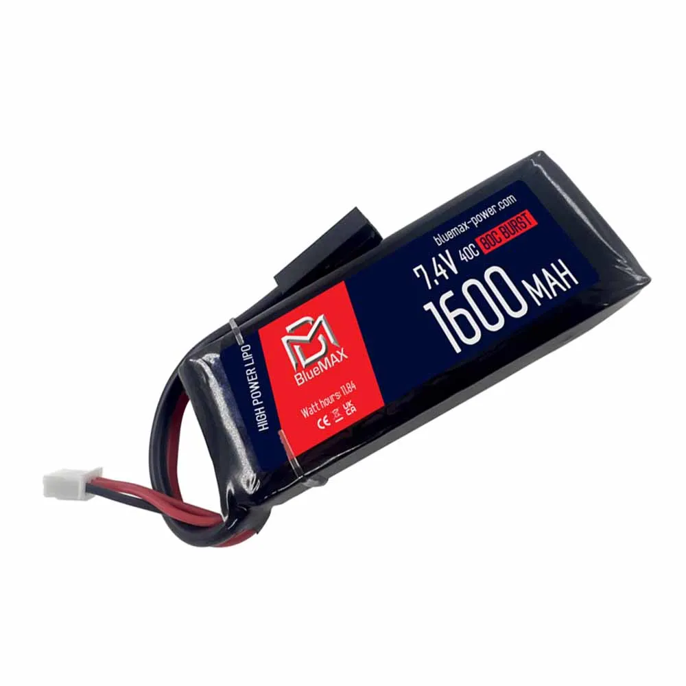 Аккумулятор 7.4В 1600мАч мини-разд LiPo BlueMAX 40С мини-разъем / 86*34*14