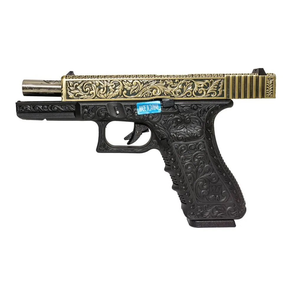 Пистолет газовый WE Glock 17 Gen.3, бронзовый